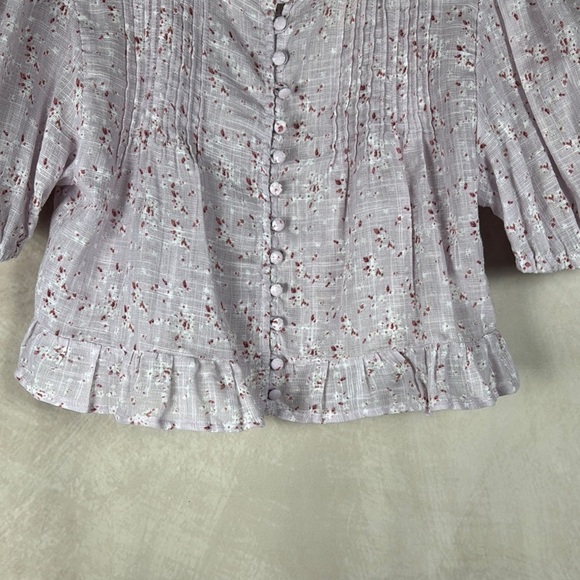 Sabo Skirt Puff Sleeve Top Medium Pink Floral Cottagecore Boho Prairie Ruffles - Picture 4 of 11